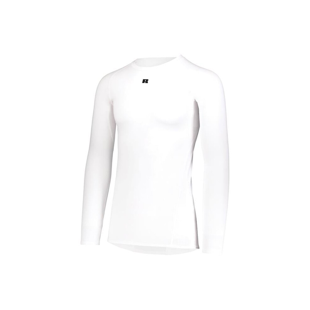 Russell R20cpm.whi.m Long Sleeve Compression T-Shirt, - Medium White
