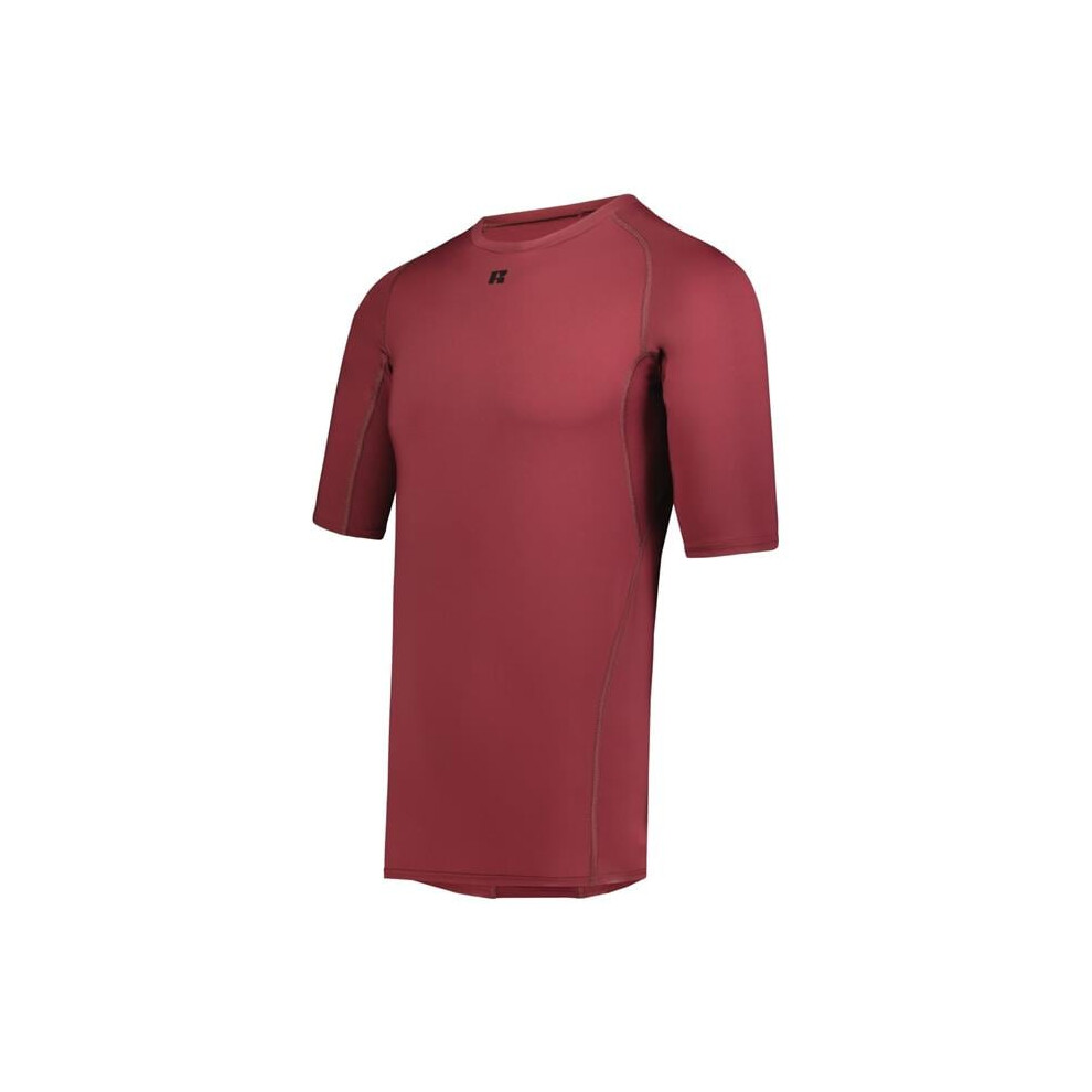 Russell R21cpm.mar.2xl Half Sleeve Compression T-Shirt, Maroon - 2XL Not,Specified