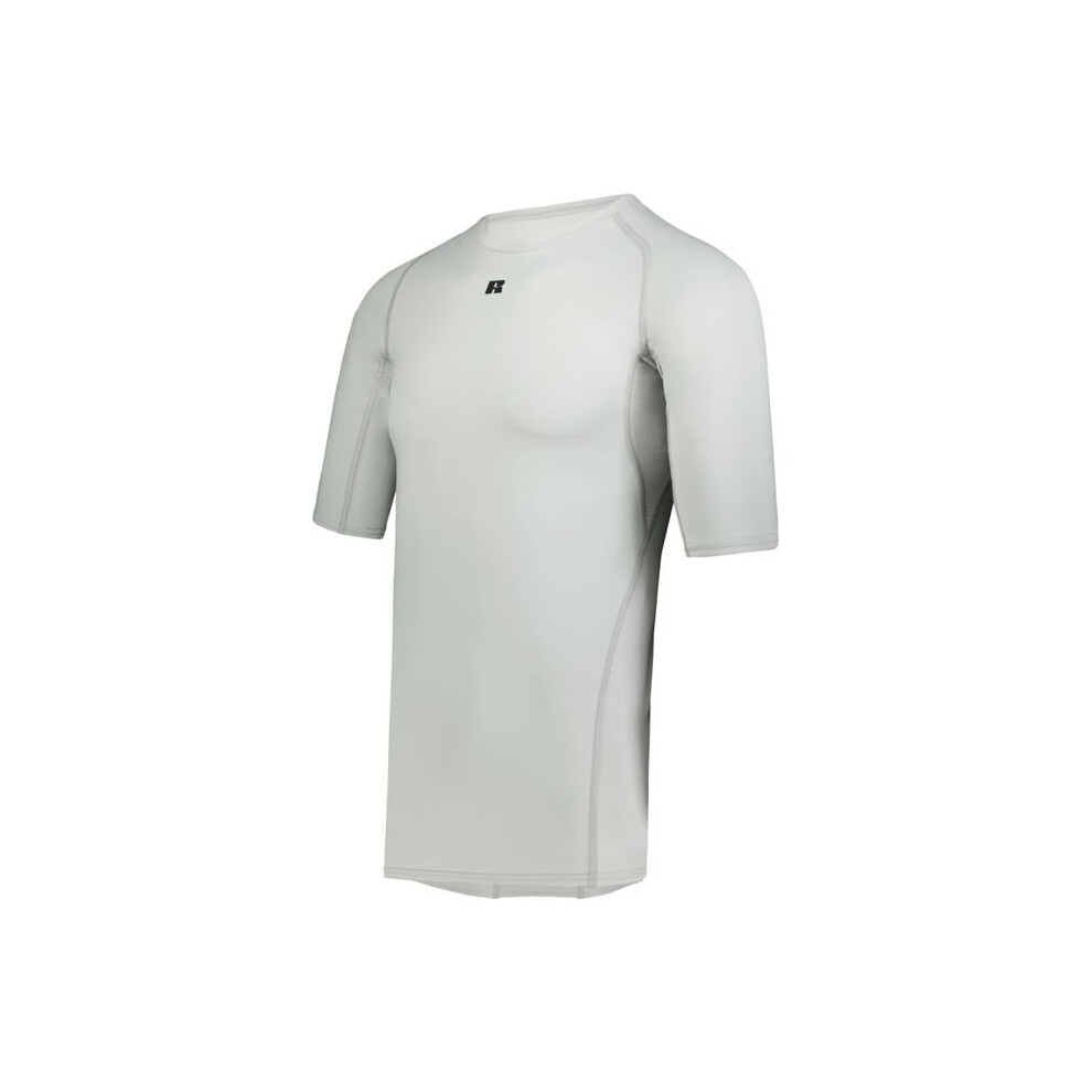 Russell R21cpm.gsv.2xl Half Sleeve Compression T-Shirt, Grid Iron - 2XL Silver