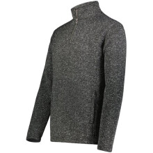 Holloway 223540.K94.XL Alpine Sweater Fleece 0.25 Zip Pullover, Black Heather - Extra Large