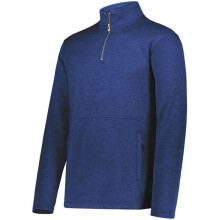 Holloway 223540.U22.L Alpine Sweater Fleece 0.25 Zip Pullover, Navy Heather - Large
