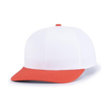 Pacific Headwear P322.227.YTH Poly & Cotton Snapback Cap, White & Orange - Youth