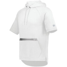 Russell R24TFM.A9B.S Legend Short Sleeve Tech Fleece Hoodie, White & Grid Iron Silver - Small