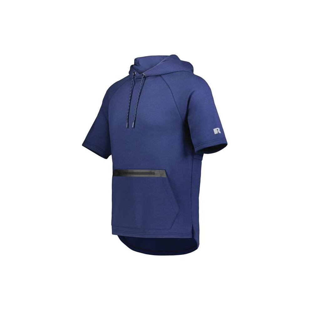 Russell R24tfm.nav.4xl Legend Short Sleeve Tech Fleece Hoodie, Navy - 4XL Blue