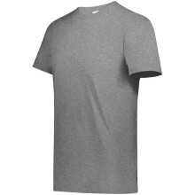 Augusta Sportswear 6951.170.L Youth All-Day Core Basic 50 Percent Cotton & 50 Percent Polyester T-Shirt, Platinum Heather - Large