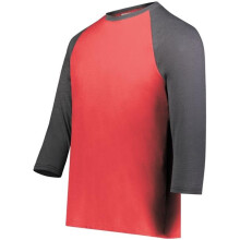 Augusta Sportswear 6880.26V.L Youth Gameday Vintage 3 by 4 T-Shirt, Scarlet Heather & Carbon Heather - Large