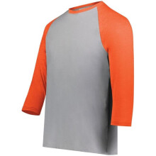 Augusta Sportswear 6880.33V.XL Youth Gameday Vintage 3 by 4 T-Shirt, Grey Heather & Orange Heather - Extra Large