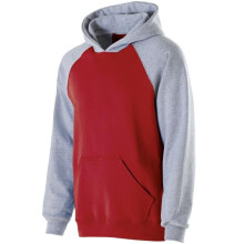 Holloway 229279.402.L Youth Banner Hoodie, Red & Athletic Heather - Large