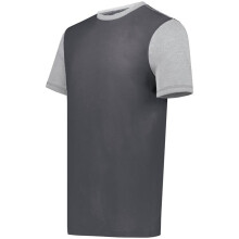 Augusta Sportswear 6877.37V.S Youth Gameday Vintage Ringer T-Shirt, Carbon Heather & Grey Heather - Small