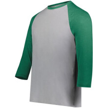 Augusta Sportswear 6880.34V.S Youth Gameday Vintage 3 by 4 T-Shirt, Grey Heather & Kelly Heather - Small