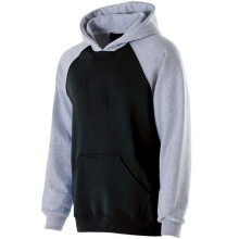 Holloway 229279.415.S Youth Banner Hoodie, Black & Athletic Heather - Small