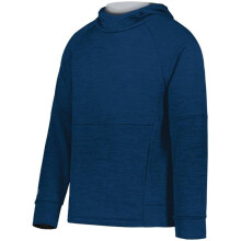 Holloway 223680.107.L Youth All-Pro Performance Fleece Hoodie, Navy Heather & Silver - Large
