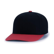 Pacific Headwear P322.424.YTH Poly & Cotton Snapback Cap, Black & Red - Youth