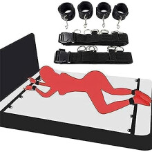 BDSM King Bed Bondage, Sex Furniture for Bedroom, Restraints Sex Toys Sex Games for Adults Sweater with Handcuffs Ankle Cuffs Sex Straps