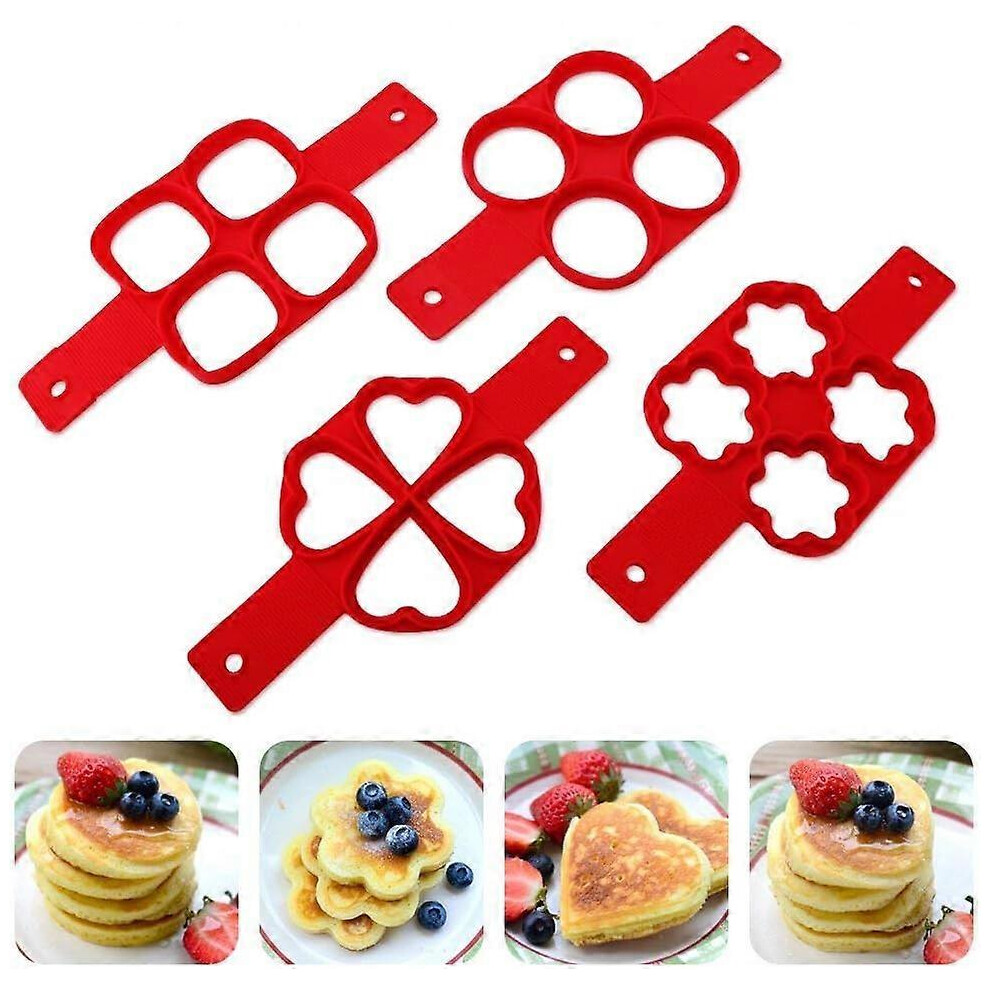 (As show, One size) Nonstick Silicone Egg Ring Pancake Mold, Omelet Egg Ring Nonstick Silicone Mold for Round Eggs Muffins Pancakes-image-OPC-PGGJKZ9-NEW