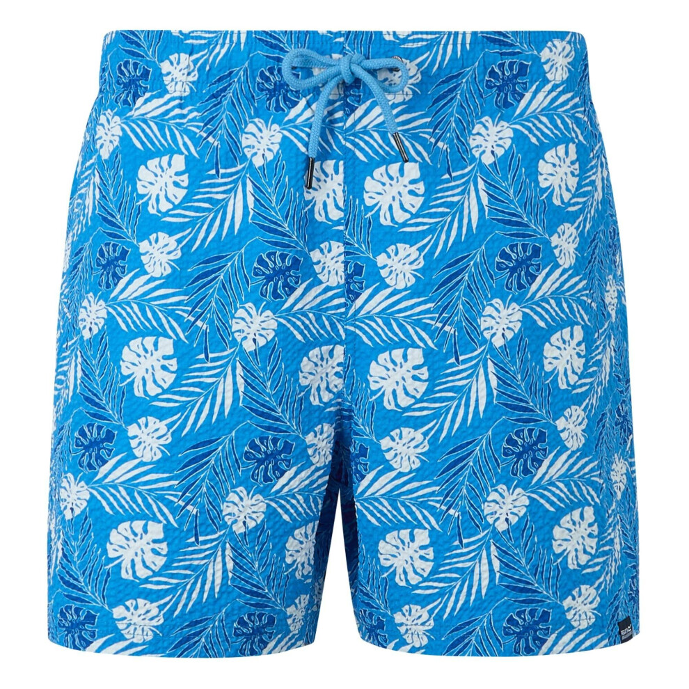 (XXL, Elysium Blue) Regatta Mens Loras Leaf Seersucker Swim Shorts