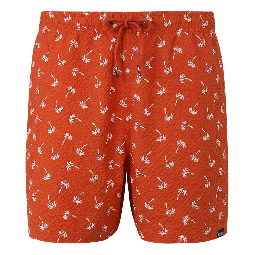 (L, Poppy Red) Regatta Mens Loras Palm Swim Shorts