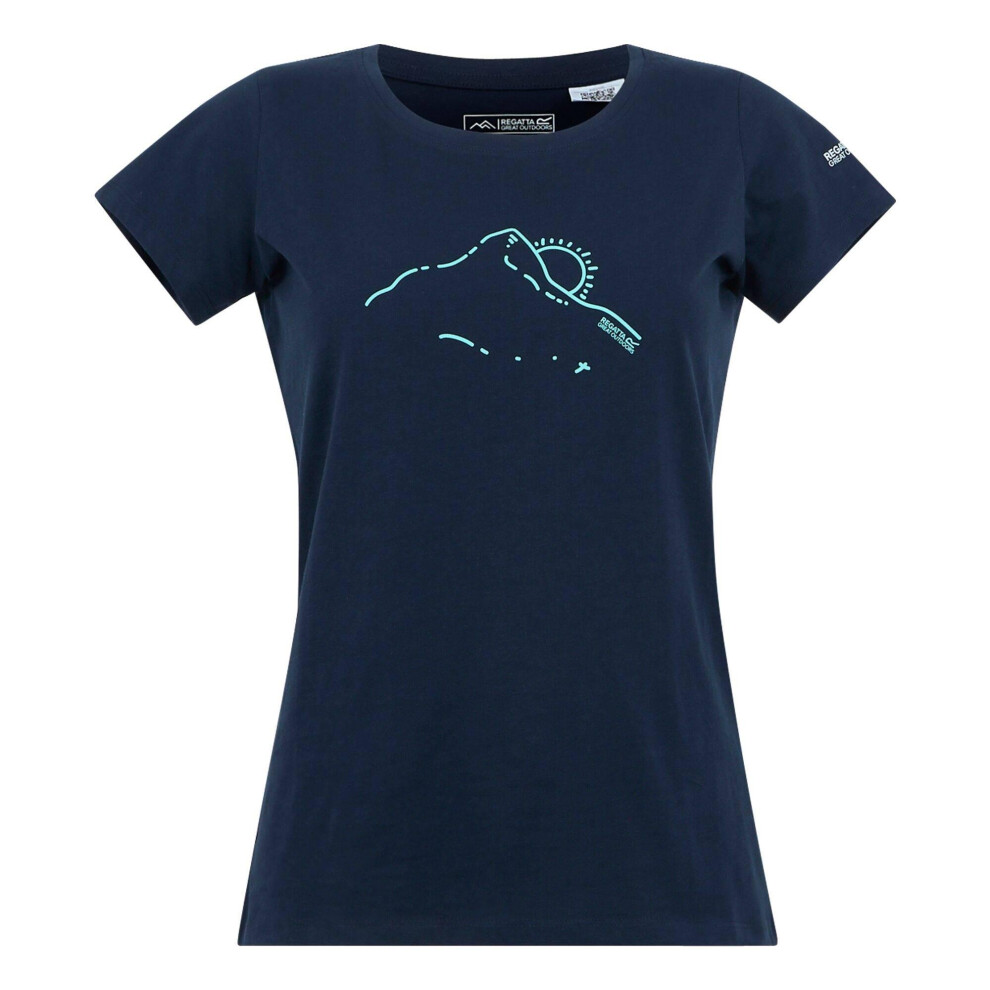 (20 UK, Navy) Regatta Womens/Ladies Breezed V Mountain T-Shirt