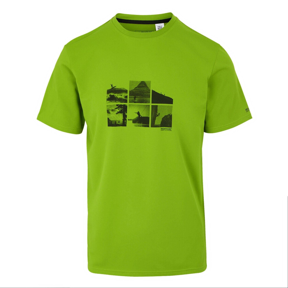 (M, Grenoble Green) Regatta Mens Fingal Surfer Stretch T-Shirt