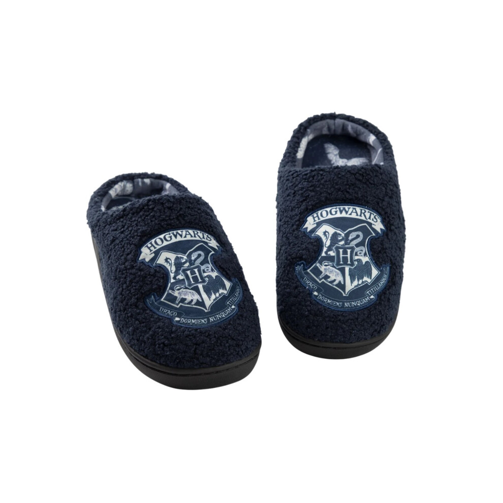 (7 UK-8 UK, Black) Harry Potter Womens/Ladies Hogwarts Mule Slippers