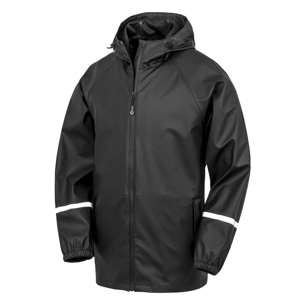 (XXL, Black) Result Genuine Recycled Mens Prism PU Waterproof Jacket