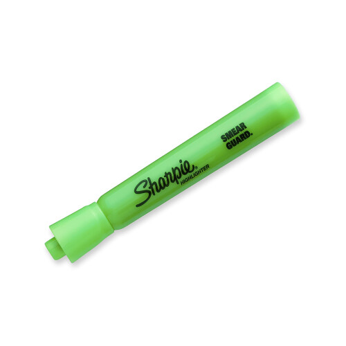 Sharpie Marcadores Sharpie estilo tanque, punta biselada, verde fluorescente, caja de 12 2