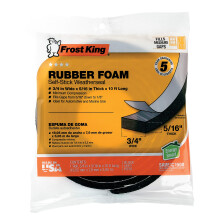 Frost King Tilg?ngelig R534H Svampgummi Skumtape 5/16-Tommer Sort 3/4"""" B 5/16"""" T 10 ft L