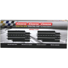 Paquete de extensi n de pista Carrera 20509 Standard Straights para el juego de carreras de slot Digital Evolution 124/132 (4 piezas)