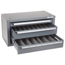 Distributeur de forets trois tiroirs Huot 13075 pour tailles m triques de 1 13 mm, par incr ments de 0,5 mm