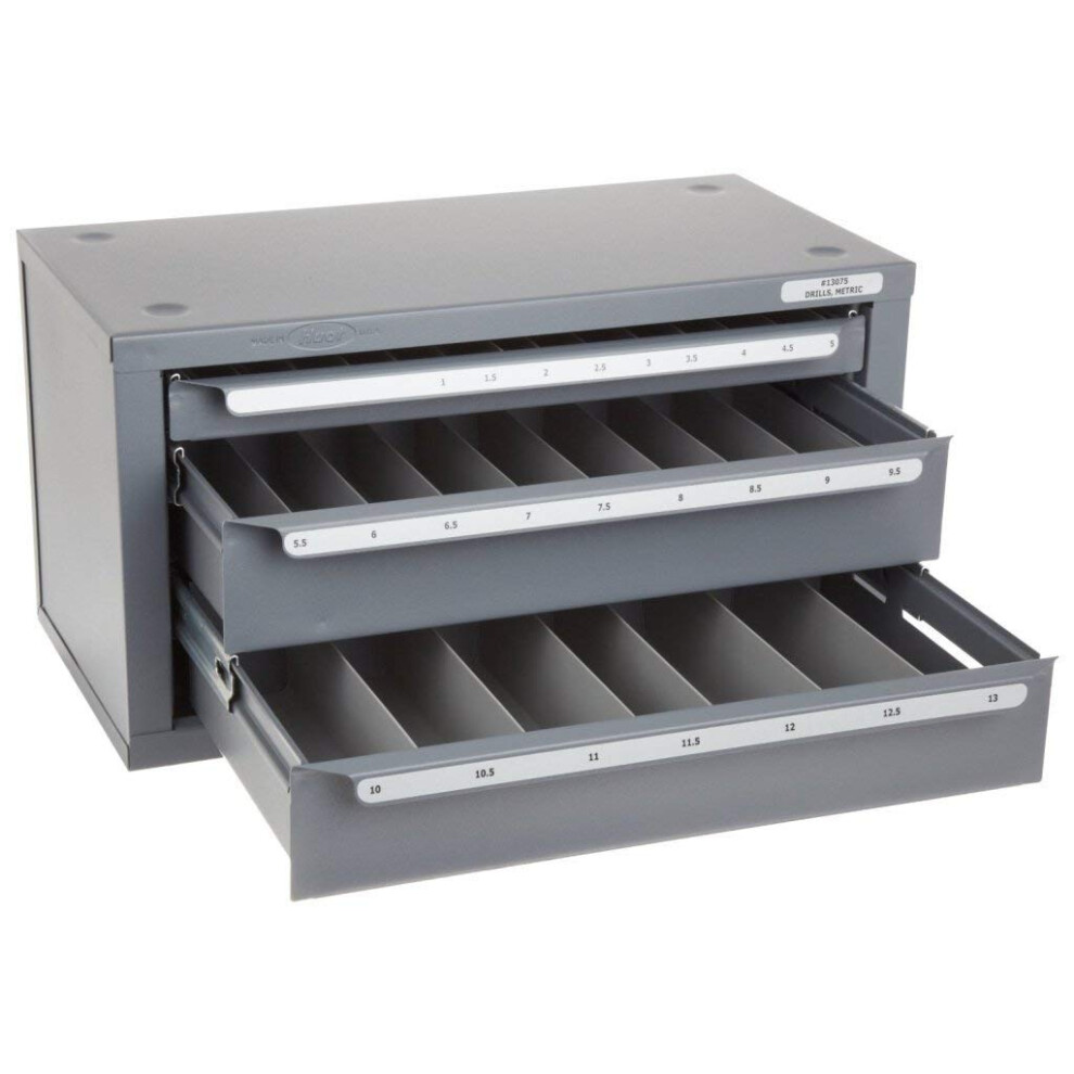 Photos - Tool Box Huot 13075 Three-Drawer Drill Bit Dispenser Cabinet for Metric Sizes 1 mm to 13 mm in 0.5 mm Increments EDV-Nr. 13075