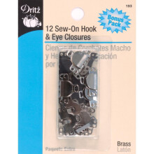Dritz 193 Haken- und senverschl sse zum Aufn hen, Messing, 12 St ck