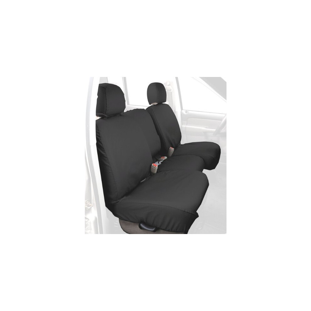 Covercraft - Ss3351Pcch Op Maat Gemaakte Voorbank Seatsaver Stoelhoezen - Polykatoenen Stof Houtskool Zwart-image