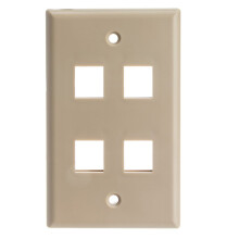 Keystone v?gplade 4 port beige (Cat5e Cat6 Coax (video) Aux (Cat6 til data IP Phone POTS eller andet) Single Gang KabelEngros