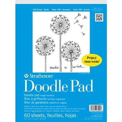 Strathmore 100 Series Youth Doodle Pad 9x12 polegadas 60 folhas - Desenhe com l   pis e marcador de giz de cera