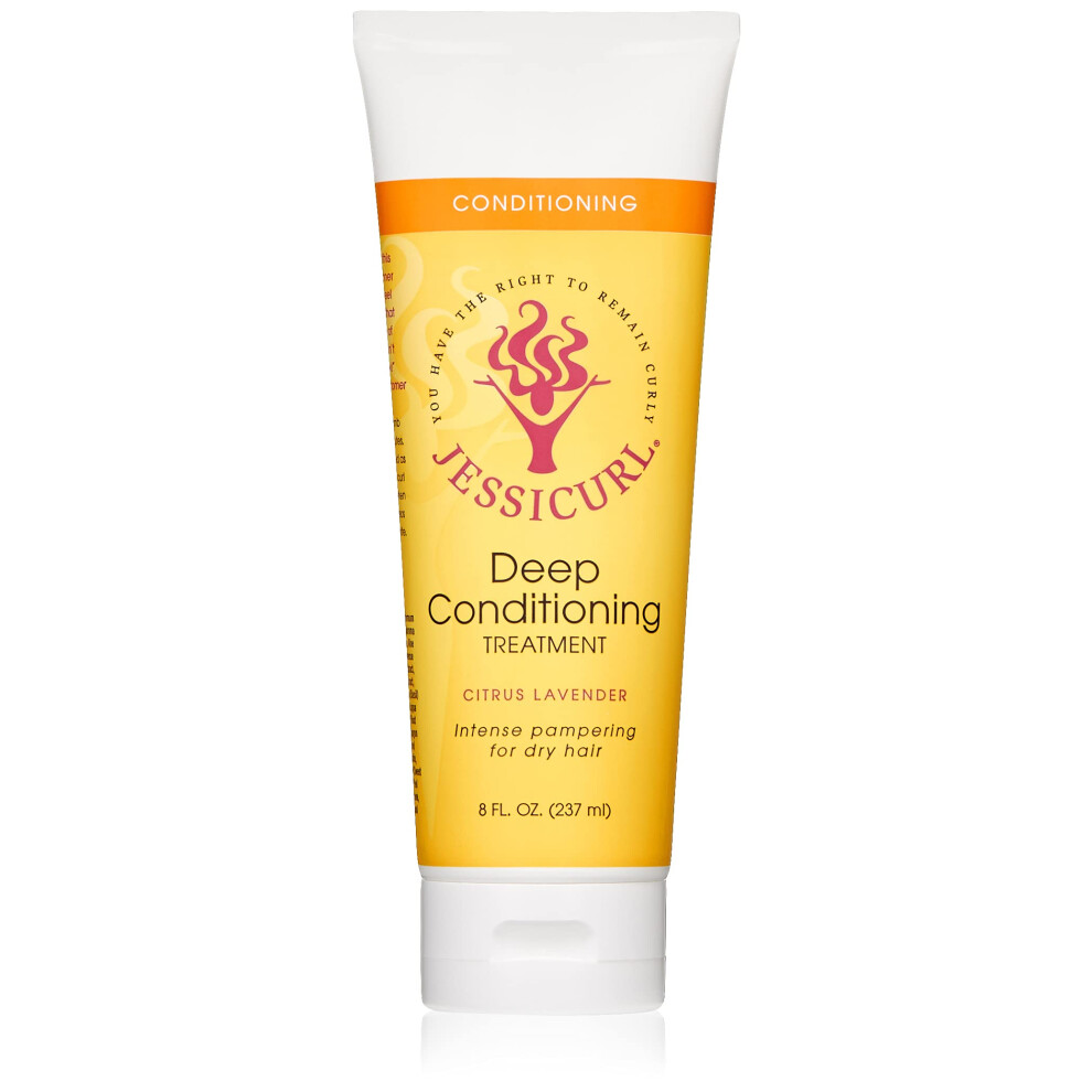 Jessicurl, Deep Conditioning Treatment, Lavanda Agrumata, 8 Fl Oz. Balsamo Profondo Per Capelli Secchi E Danneggiati, Maschera Per Capelli Anticrespo E Senza Risciacquo Per Capelli Ricci-image