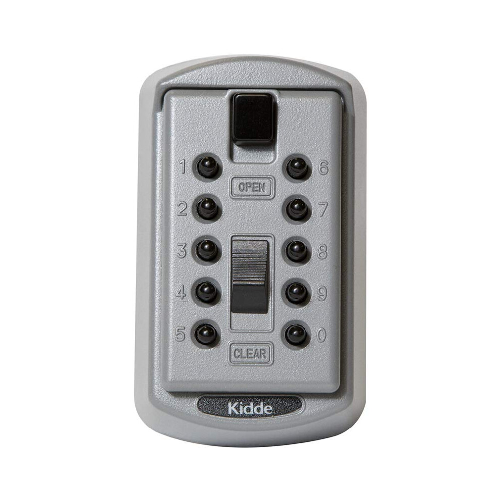 Kidde AccessPoint 001170 KeySafe Original Slimline Push Button Combination Permanent Key Lock Box 2-Key Titanium Gray