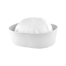 Cappello da marinaio originale Rhode Island, berretto da marinaio blu navy Popeye Gilligan Doughboy, taglia unica, bianco