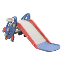 (As show, One size) Toddler Slide Plastic Multifunctional Safe Easy to Storage Kids Folding Slide for Indoor Outdoor Blue