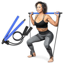 (As show, One size) Pilates Bar Yoga Stick - Pilates bar kit for Home Gym with Pilates Resistance Bands