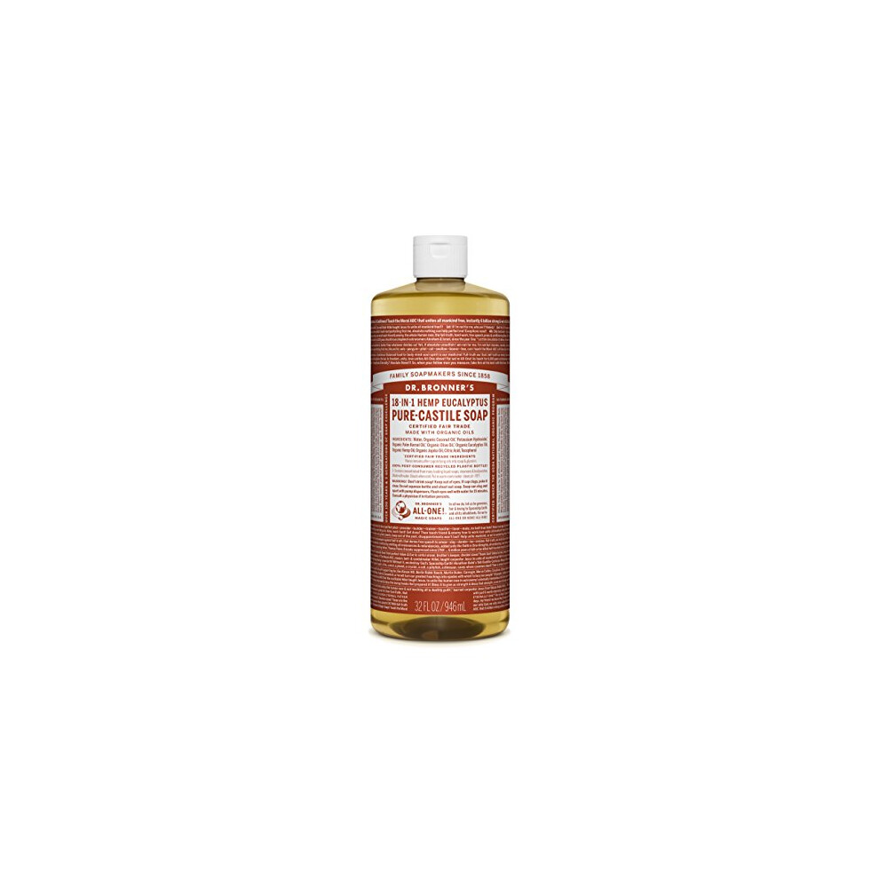 Dr Bronner's Dr. Bronners - Pure-Castile Liquid Soap (Eucalyptus 32 Ounce) - Made
