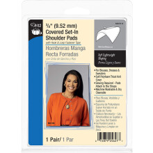 Dritz 3/8"""" Covered Set-in Shoulder Pads 2/Pkg  White