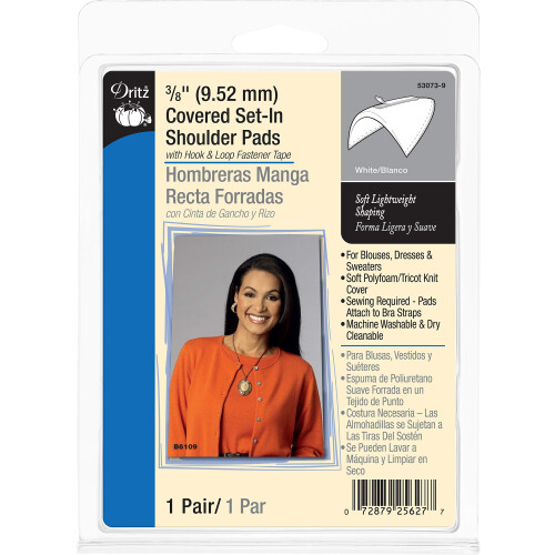 Dritz 3/8"""" Covered Set-in Shoulder Pads 2/Pkg  White