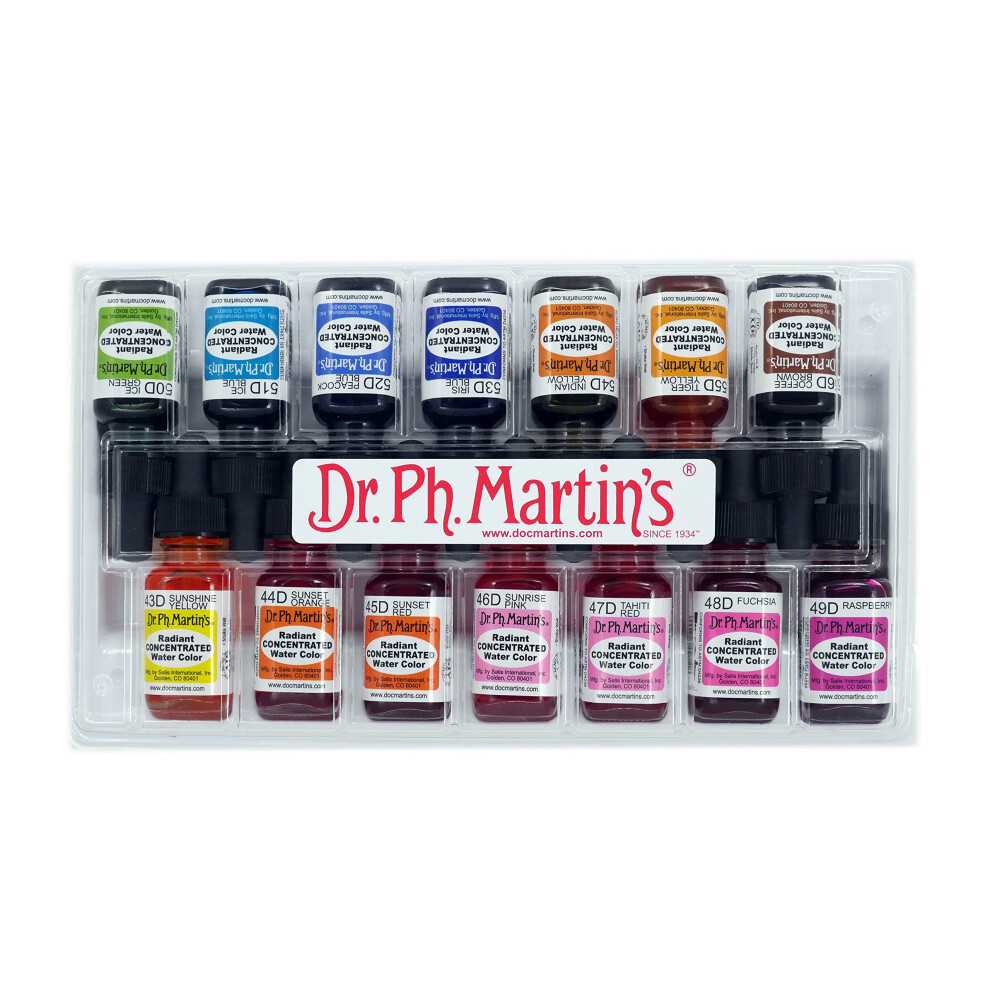 Dr Ph Martins Radiant Concentrated Water Color  05 oz  Set of 14 Set D