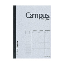 Kokuyo Campus-Tagebuch, kostenlose monatliche Terminplanung, 21 x 14,7 cm, A5-Format, 24 Bl  tter/48 Seiten, Grau, Japan-Import (NI-CF103N)