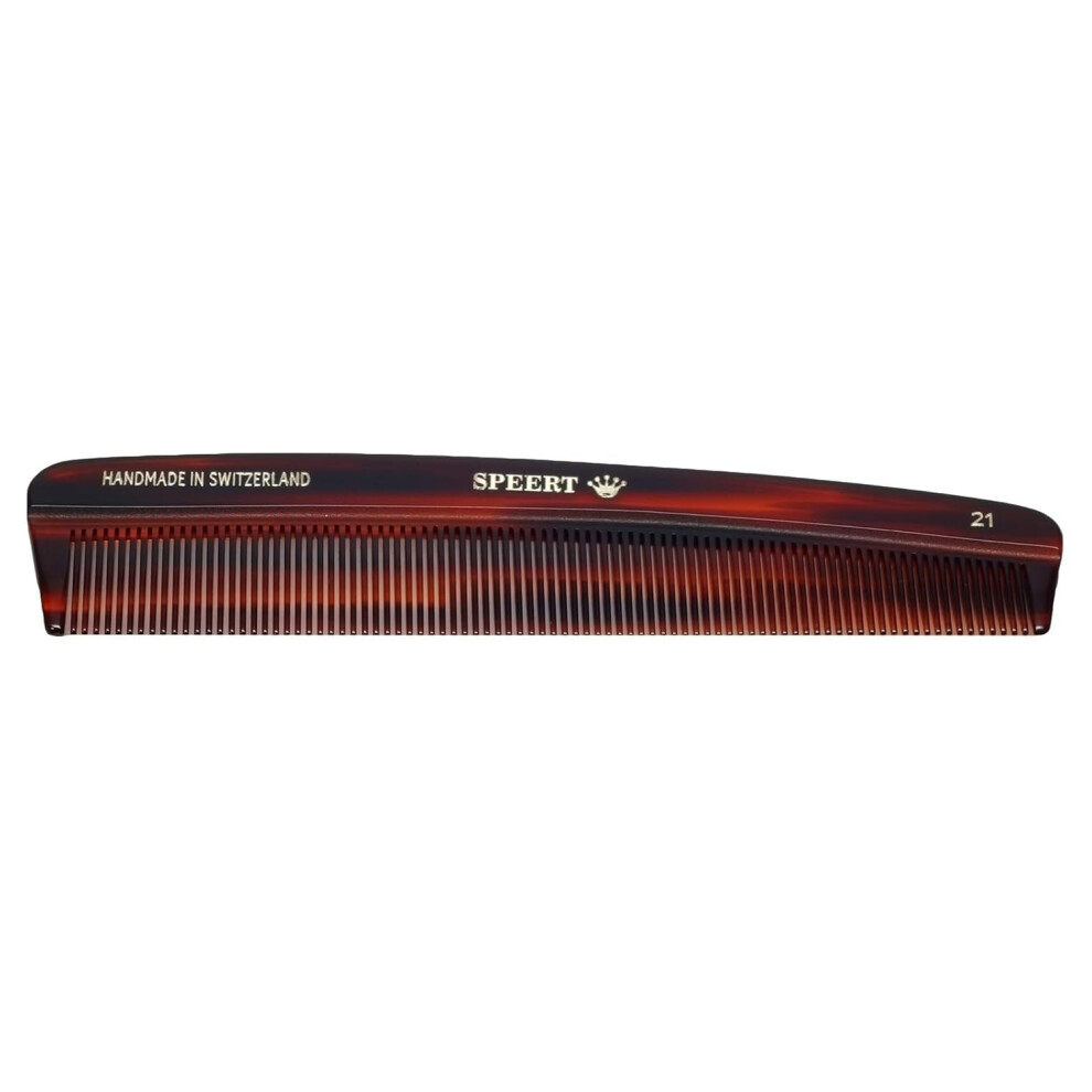 Speert #21 Handmade Narrow Tooth Comb Tortoise Havana Acetate Fine Straight Thin Detangling Parting Grooming Teasing Hair Styling Hairdresse