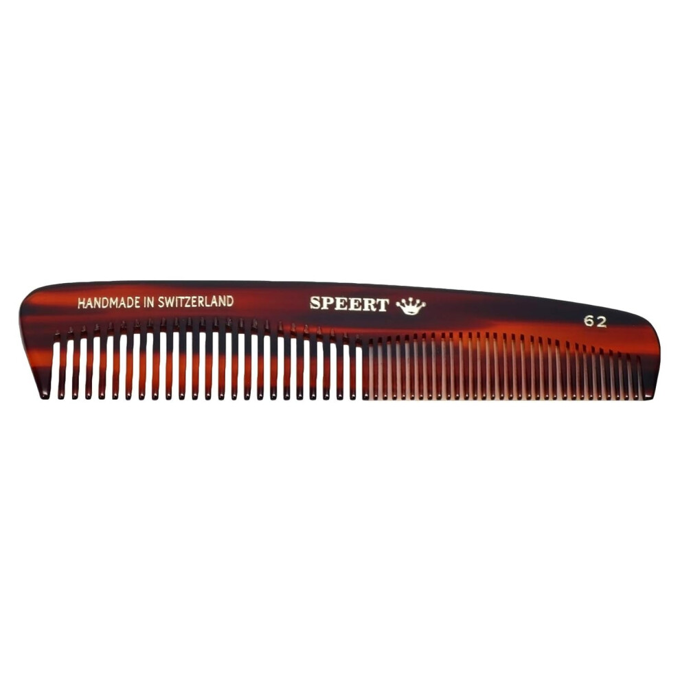 Speert #62 Handmade Wide Narrow Tooth Comb Tortoise Havana Acetate Thick Coarse Curly Thin Fine Straight Hair Detangling Parting Grooming Te