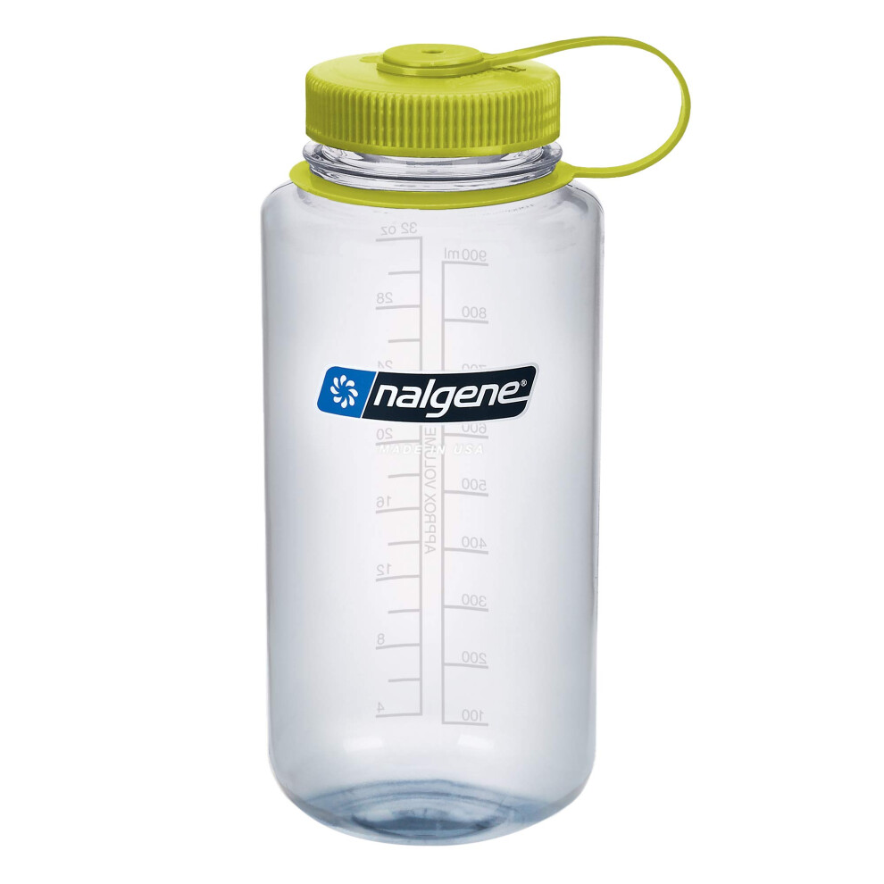 Bouteille d'eau Nalgene Tritan    large ouverture sans BPA, transparente avec bouchon vert, 940 ml