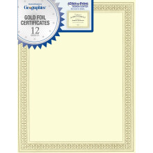 Geografiska foliecertifikat 8-1/2 """" x 11 """" Guld blomstrar med 12