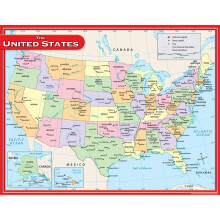 Teacher Created Resources US Map Chart Multi Color (7657)