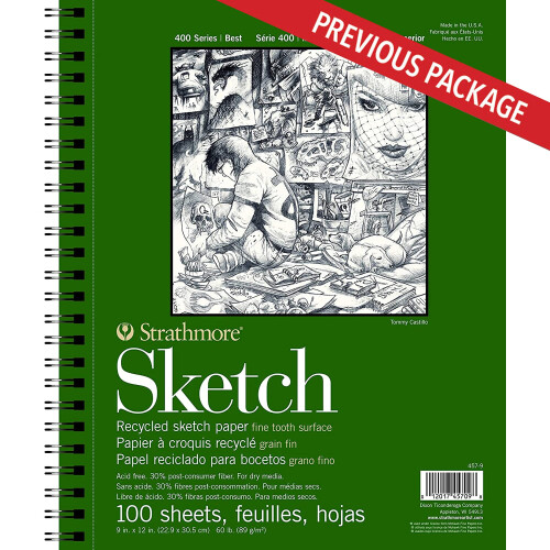 Caderno de Desenho Strathmore 400 Series, Papel Reciclado, 9x12 polegadas, 100 Folhas 1